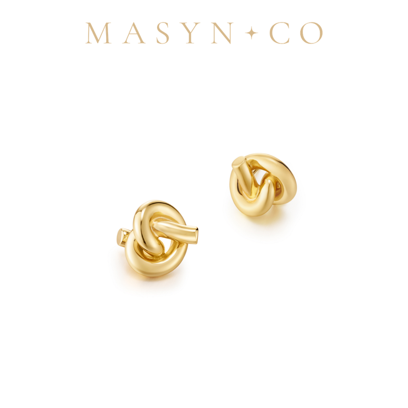 MASYN Eternal Bond Earrings · Gold-Plated S925 Sterling Silver Stud Earrings (Gold)